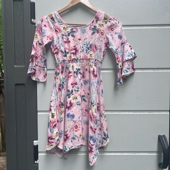 Emily west flare Double  sleeve Floral dress size 8 - Picture 1 of 4